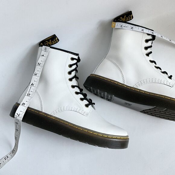 Dr. Martens Leather Zavala Ankle Combat Boots White 9 - Picture 5 of 12